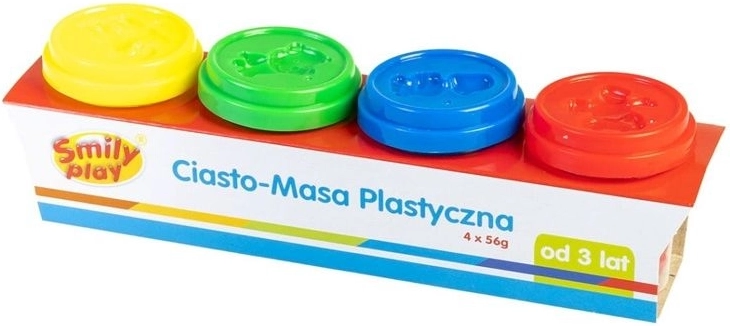 Modeliavimo masė indeliuose (4 spalvos) SmilyPlay