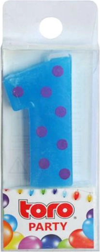 Tortinė žvakutė skaičius 1 TORO, įsmeigiama 4,5 cm