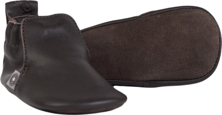 Lodger Stepper Coffee leather slippers 15–18 months
