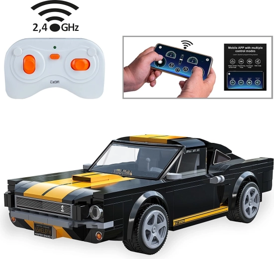 CaDA Shelby GT350 H konstruktorius su RC valdymu 1:20, juodas