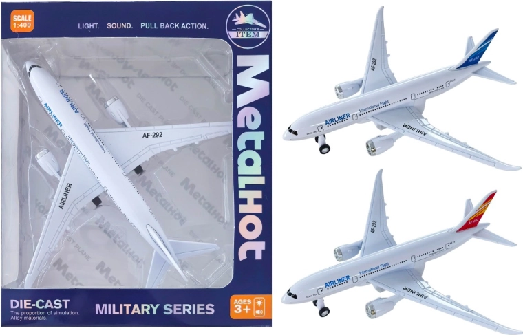Metal Airliner Model 1:400 with Lights and Sound