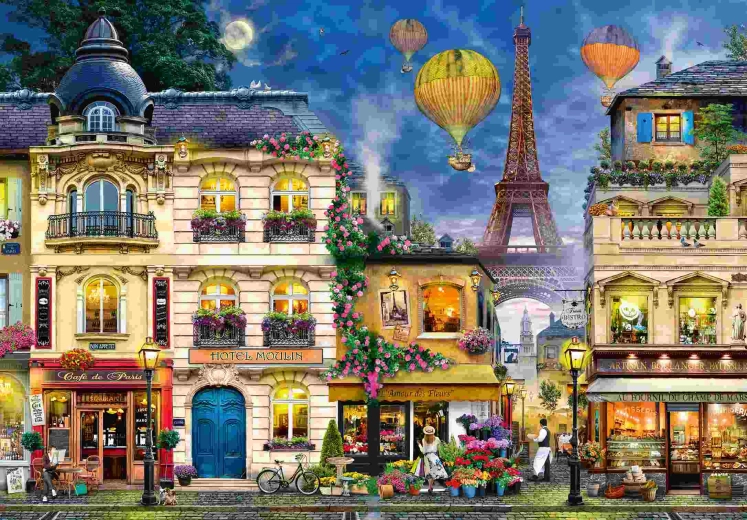 Ravensburger dėlionė „Pasivaikščiojimas po naktinį Paryžių“, 18 000 detalių
