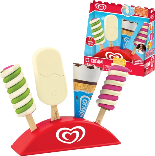 Casdon Algida žaislinių ledų rinkinys su stovu (Twister, Cornetto ir Magnum)