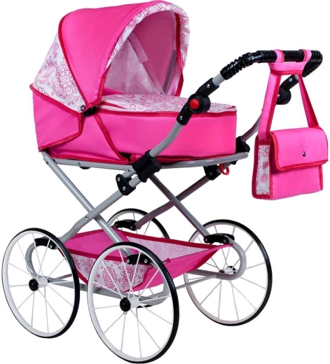 Children’s retro 2-in-1 doll stroller New Baby Natálka pink