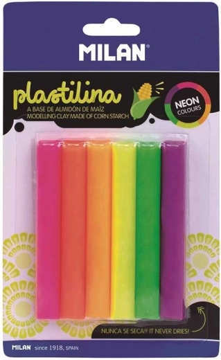 Neoninis plastilinas, 6 vnt.