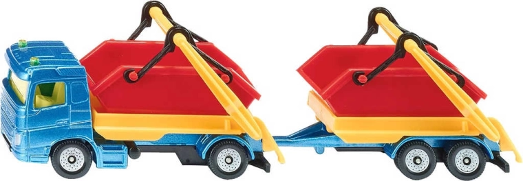 Siku sunkvežimis su konteineriu ir priekaba
