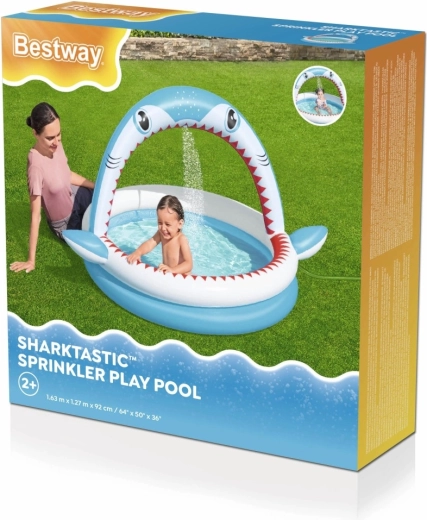 Pripučiamas vaikiškas baseinėlis su dušeliu „Sharktastic“