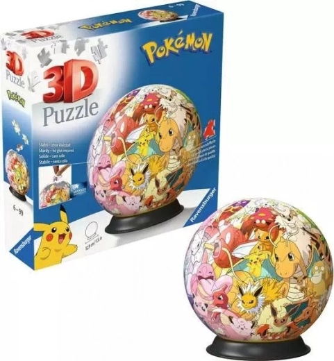 3D dėlionė rutulys POKÉMON – 72 detalės ant stovelio