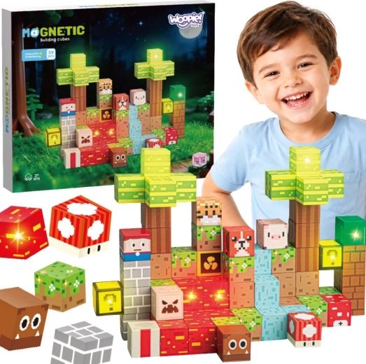 Woopie magnetinės konstrukcinės kaladėlės miškas 75 vnt.
