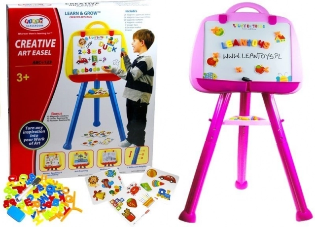 Rožinė vaikų magnetinė lenta LeanToys