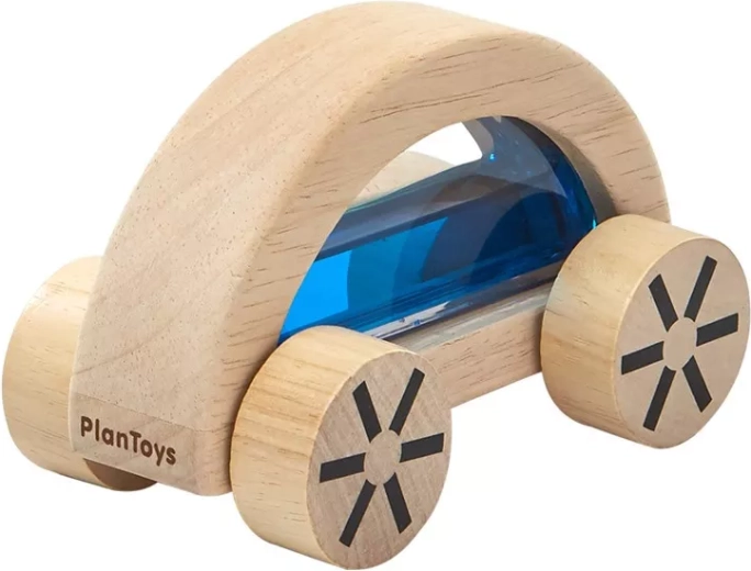 PlanToys medinis automobiliukas su vandeniu, mėlynas – 1 vnt.