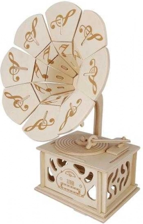Woodcraft medinė 3D dėlionė Gramofonas