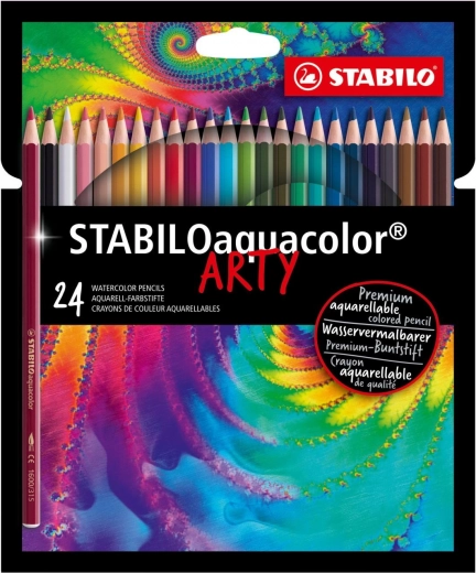 Akvarelinių spalvotų pieštukų rinkinys Stabilo Aquacolor Arty 24 vnt.