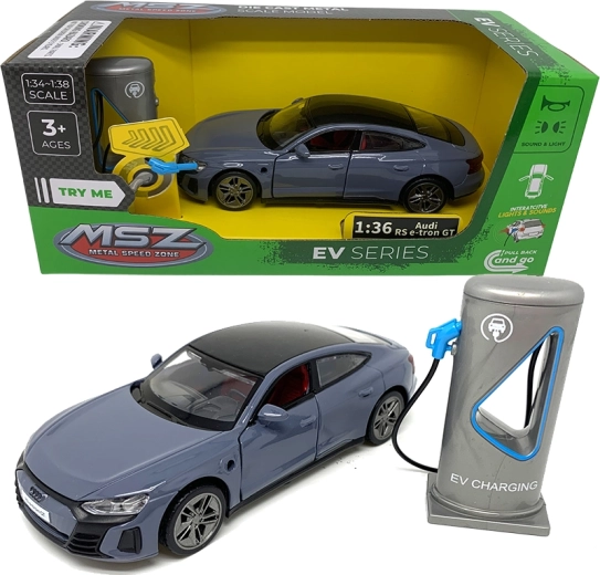 Metalinis automobilio modelis 1:36 Audi e-tron GT su šviesomis ir garsais