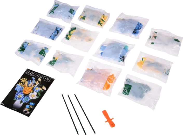 986 pieces and an illustrated guide