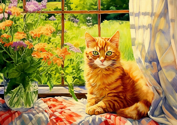 Enjoy puzzle Cat in a Country Kitchen 1000 pieces