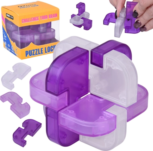 Loginis 3D galvosūkis Puzzle Lock – violetinis kubas
