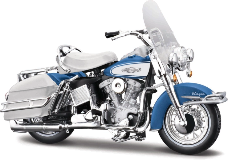 Maisto Harley-Davidson 1966 FLH Electra Glide mėlynai baltas 1:18