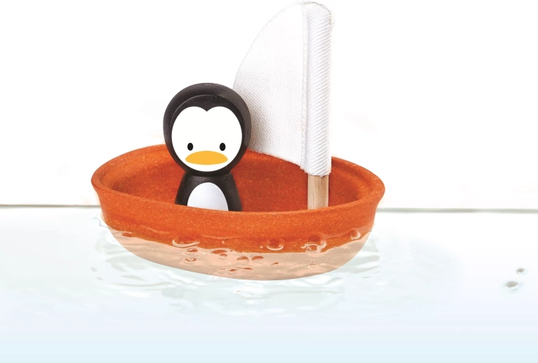 PlanToys burlaivis su pingvinu