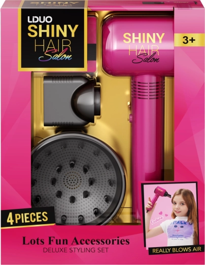 Hairdressing set with sound hairdryer, 4 pieces