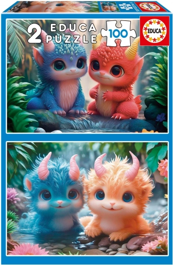 Educa Puzzle Cute Monsters 2x100 Pieces