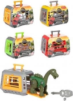 Buildable Dinosaur in a Cage – Plastic Set, Assorted Types