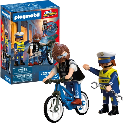Playmobil City Action – dviračio vagystė su priedais, 11 dalių