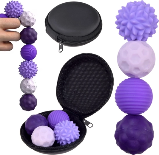 Magnetiniai antistresiniai sensoriniai fidget kamuoliukai (4 vnt.) su dėklu