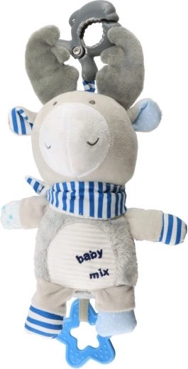 Baby plush toy with music box and clip BABY MIX moose