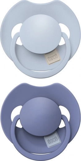 LOVI dinaminis silikoninis čiulptukas Prime 18m+ 2 vnt. baby blue/blue
