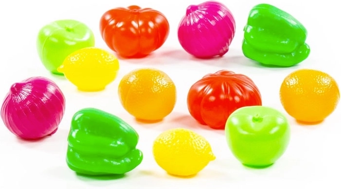 Nature food set – fruit and vegetables 6 cm, 12 pcs