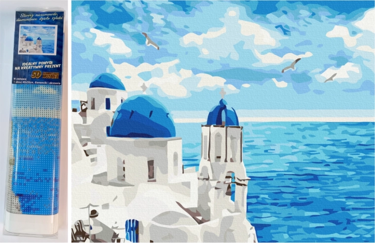 NORIMPEX deimantinė tapyba Debesys virš Santorinio 30 × 40 cm