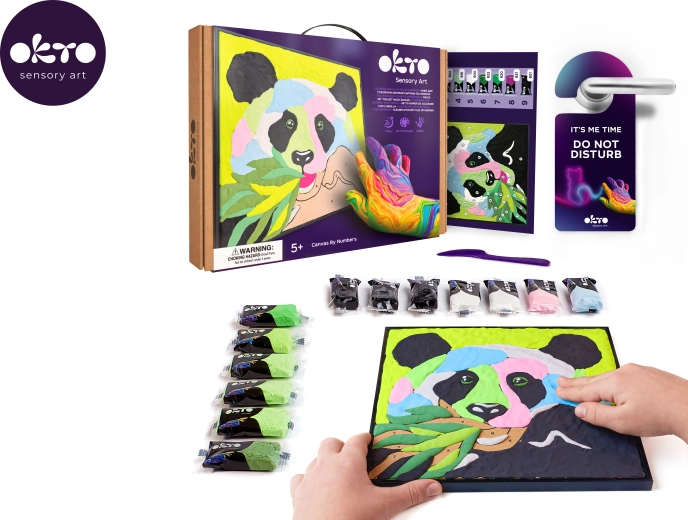 Okto Panda kūrybinis rinkinys tapybai pagal skaičius