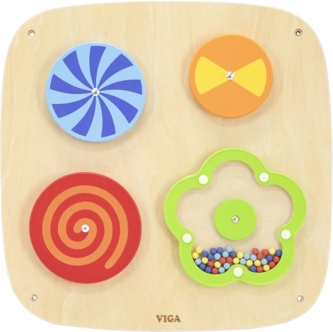 Four engaging rotating discs