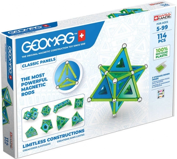 Magnetic construction set Classic Panels Recycled 114 pcs Geomag