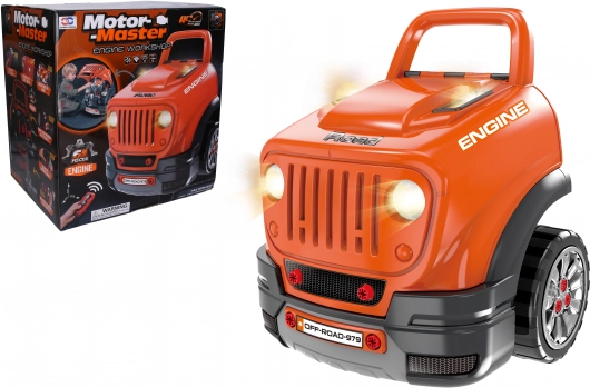 Screw-on engine with remote control – off-road car, 61 pieces