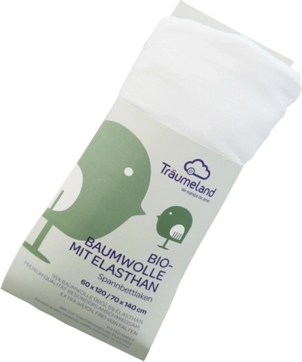 Träumeland fitted sheet made of organic cotton with elastane 90 × 200 cm white