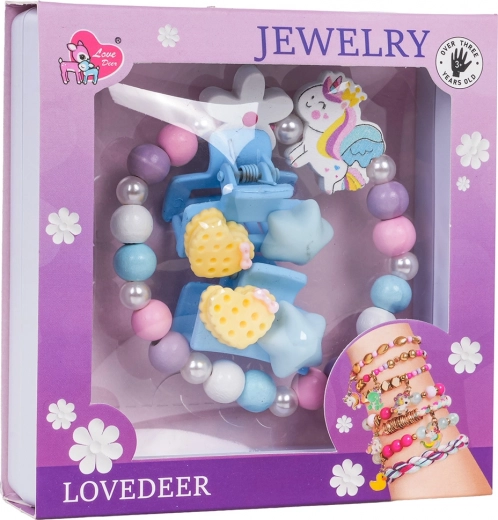 Children’s jewelry set unicorn white flower