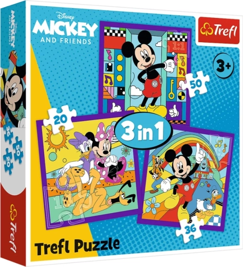 Puzzle 3-in-1 Mickey Mouse and Friends (20, 36, 50 pieces) Trefl