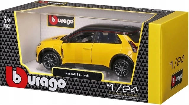 Bburago Renault 5 E‑Tech electric 1:24 yellow die-cast metal model