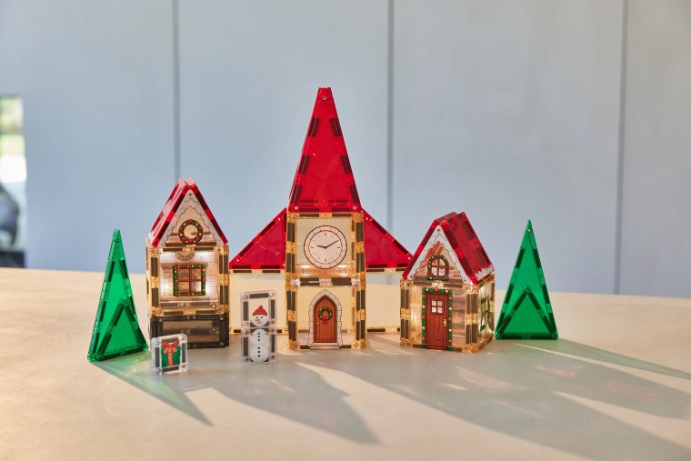 Cleverclixx magnetic building set advent calendar Christmas Village – 46 pcs