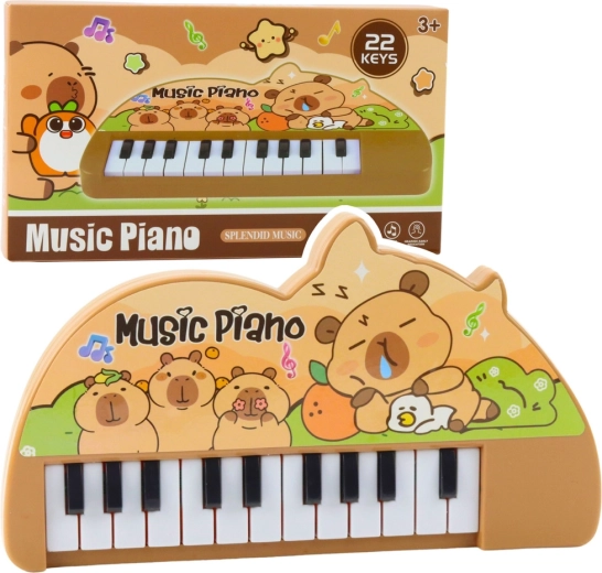 Vaikiškas mini pianinas su kapibara, 22 klavišai