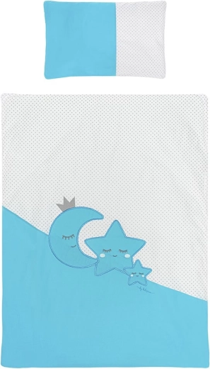 6-piece baby crib bedding BELISIMA Magic Stars, turquoise 100 × 135