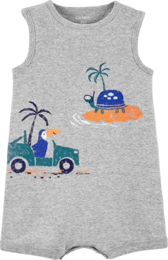 CARTER'S tropical grey summer romper for boys – NB / size 56