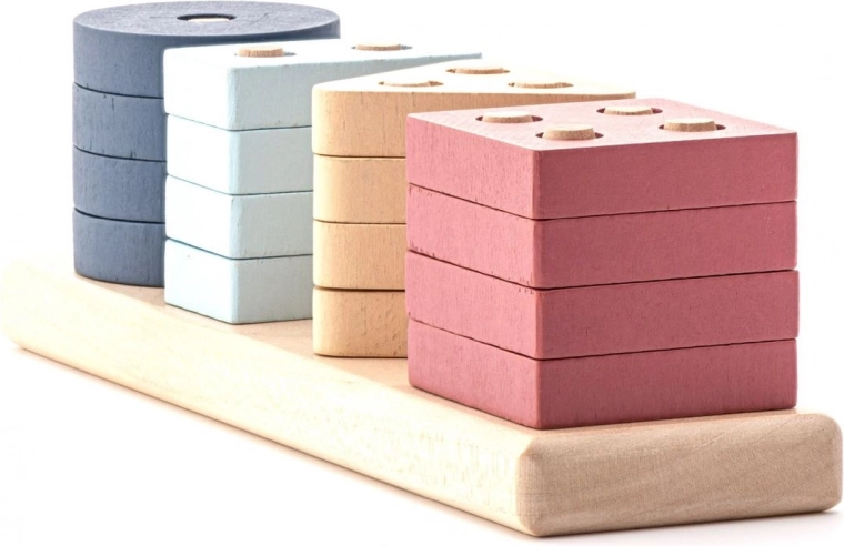 Cubika Pastel formų rūšiavimas V – medinė dėlionė (17 dalių)