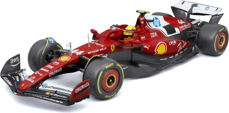 Bburago Formula 1 model Ferrari SF-25 2025 Lewis Hamilton #44 1:18 with helmet