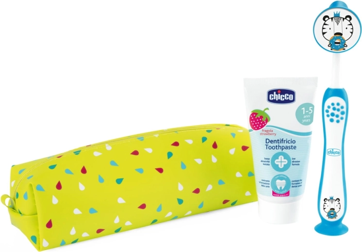 Chicco kelioninis dantų higienos rinkinys Hippo 3+