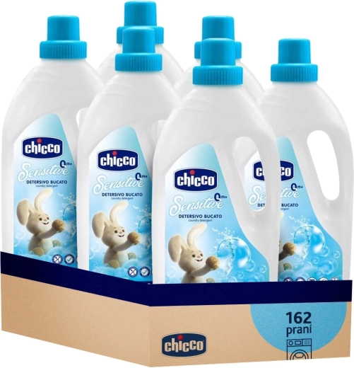 Chicco vaikiškas skalbimo gelis Sensitive 1,5 l – ekonomiška pakuotė 6×