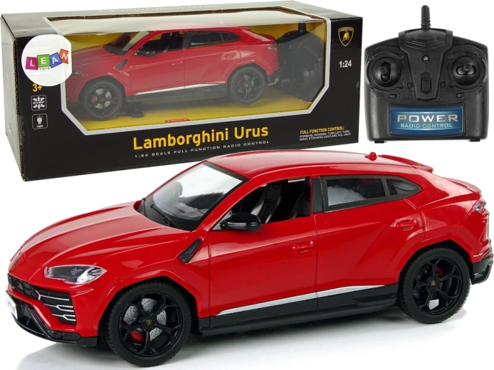 RC automobilis 1:24 LAMBORGHINI Urus raudonas su šviesomis 2,4 GHz