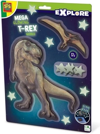 SES Creative Explore mega glow-in-the-dark T‑Rex decoration